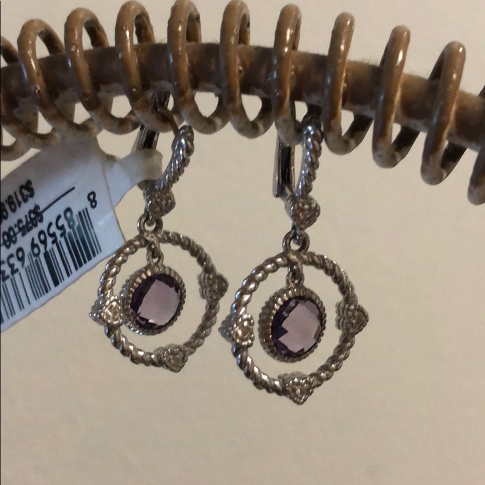 Judith Ripka Amethyst Earrings - Picture 2 of 3